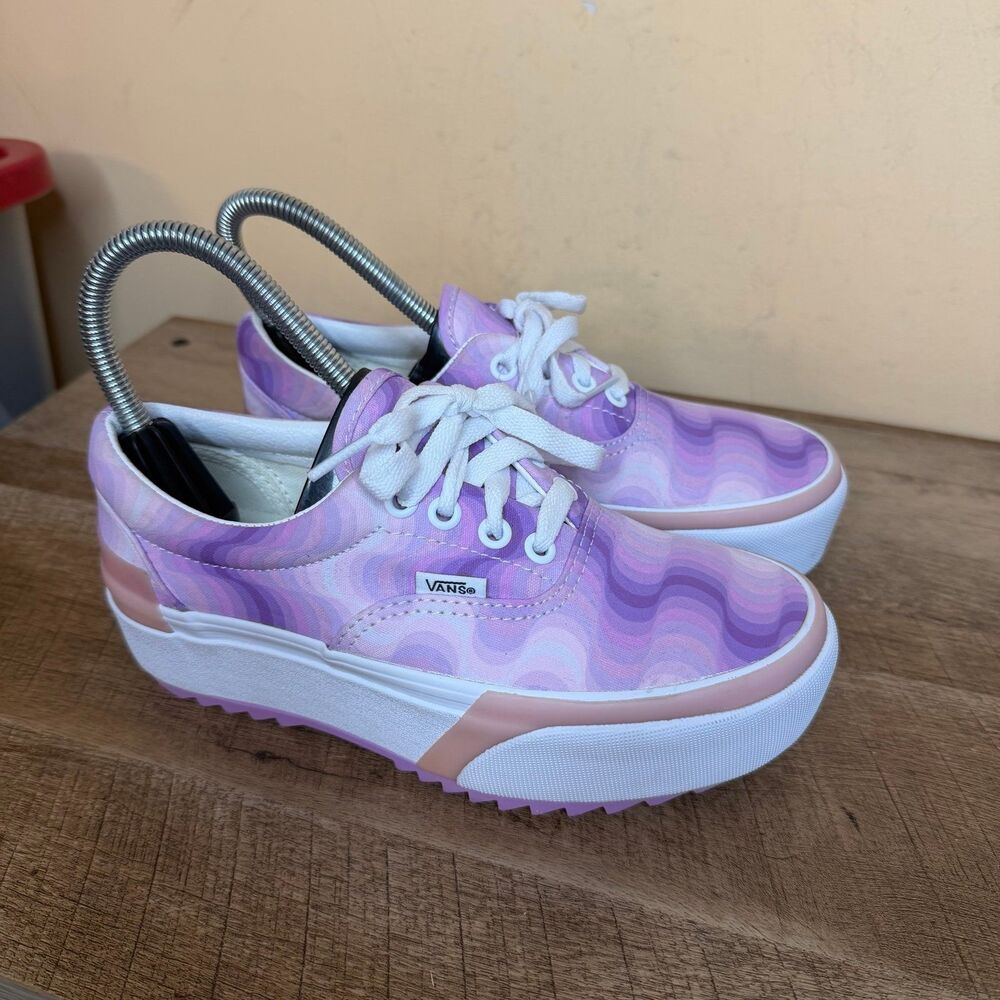 NEW Women’s 5 Vans Era Stacked Gradient Platform Sneakers shoes Pink Purple - Picture 2 of 8